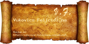 Vukovics Feliciána névjegykártya